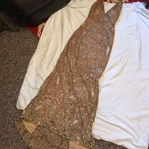 Tan Beaded Prom Dreas